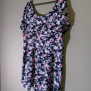 Floral Wide Neck Dress